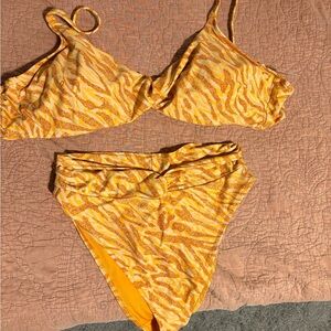 Yellow Zebra Print Bikini Bottom